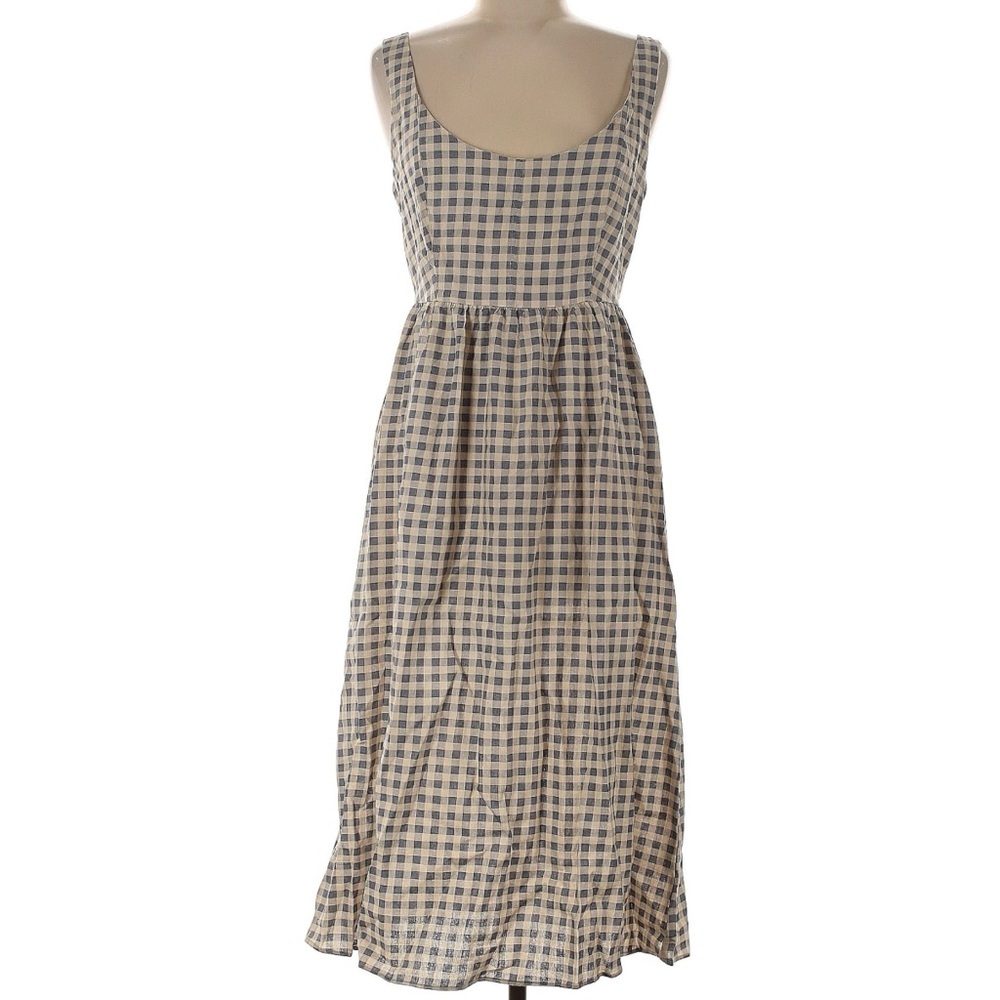 WeWoreWhat Beige and Blue Plaid Dress